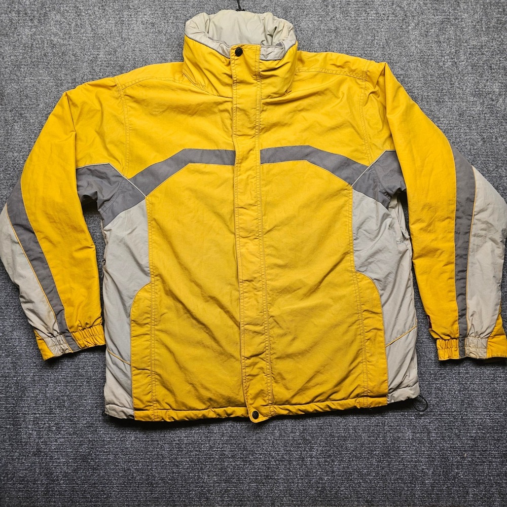 Alpine Design Mens XL Yellow Colorblock Fleece Lined Ski Hiking Jacket Outerwear